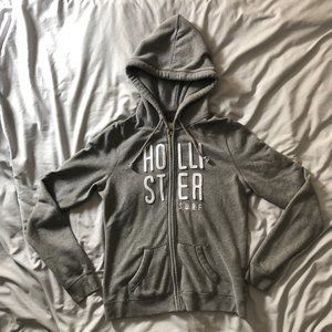 Hollister zip up Hoodie grey Medium